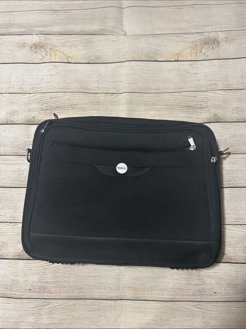 Dell Black Laptop Messenger Bag with Front Zip Pocket